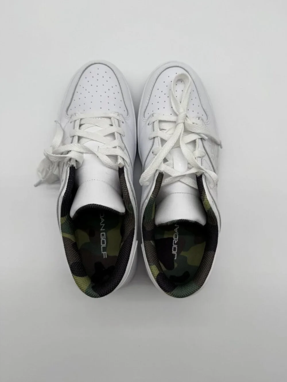 New Air Jordan NU Retro Golf Cleats Men's Size 9 White Camo Spiked FZ4153 102